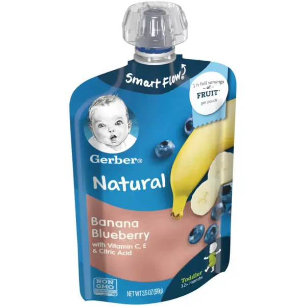 Gerber Toddler Banana Blueberry Baby Food Pouch - 3.5oz