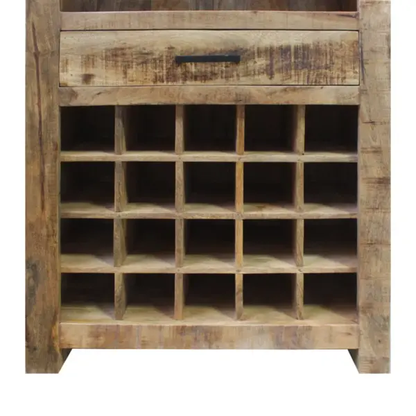 Rustic Style 1 Drawer Wooden Wine Bar Cabinet with Multiple Storage Slots Brown - The Urban Port