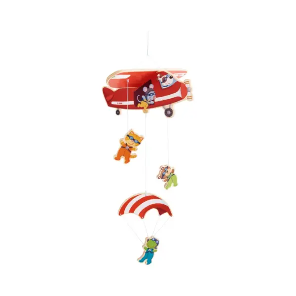 HABA Wooden Baby Nursery Mobile Parachuters