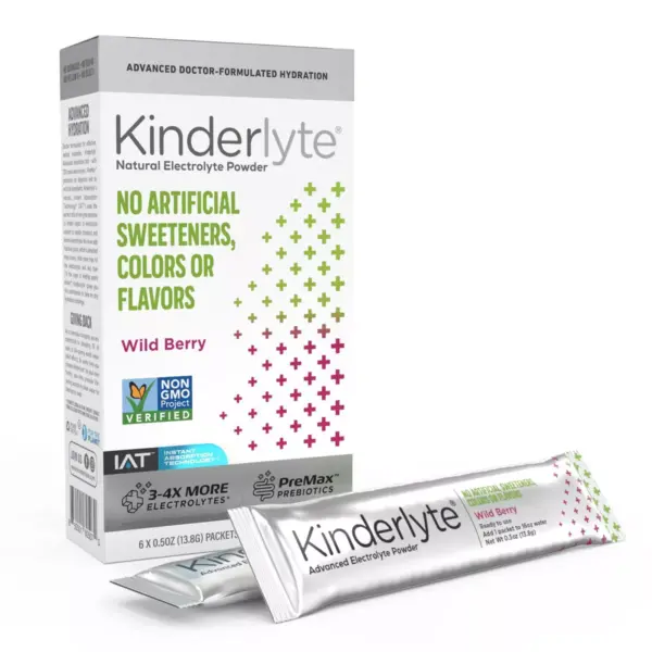 Kinderlyte Natural Electrolyte Powder - Wild Berry - 6ct/0.5oz Each