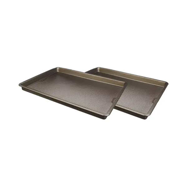 Bradshaw GoodCook B5502 17 by 11 Inch Durable Aluminized Steel Diamond Infused Nonstick Textured Coating Cookie Sheet Bakeware Pan (2 Pack)