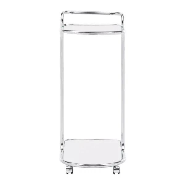 Bedford Chrome Finish Round Edge Bar Cart Silver - Inspire Q