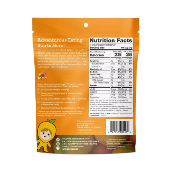 Fresh Bellies Two To Mango Baby Snacks - 0.75oz