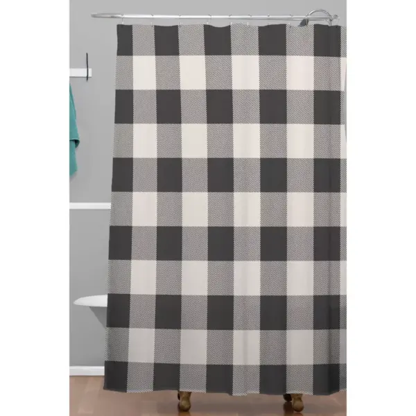 Zoe Wodarz City Plaid Shower Curtain Black/White -Deny Designs