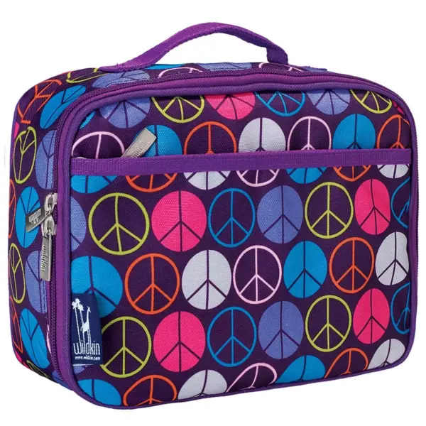 Wildkin Lunch Box - Purple Peace Signs