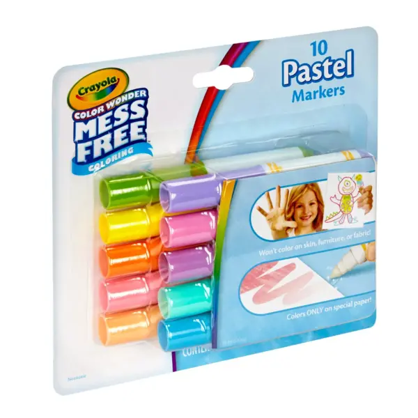 Crayola 10ct Color Wonder Mini Markers - Pastel