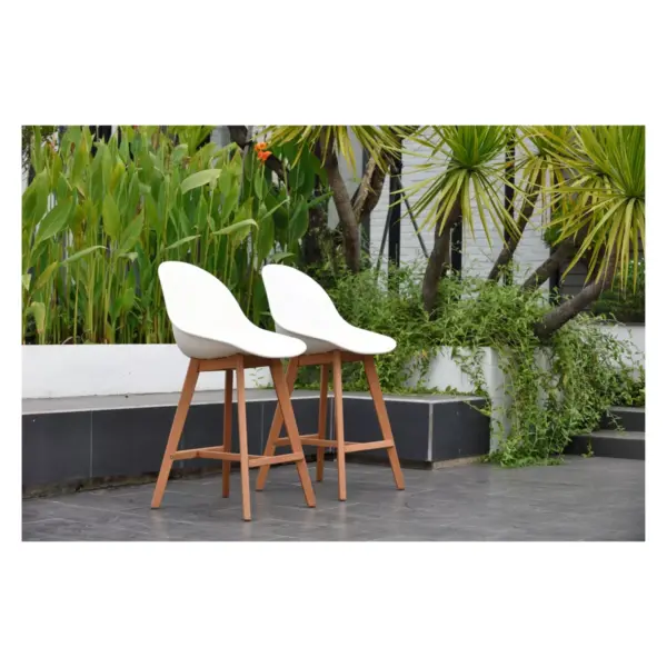 2pk Metz Eucalyptus Patio Barstool Set Brown Finish - Amazonia