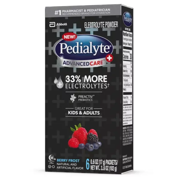 Pedialyte AdvancedCare Plus Electrolyte Powder - Berry Frost - 3.6oz Total