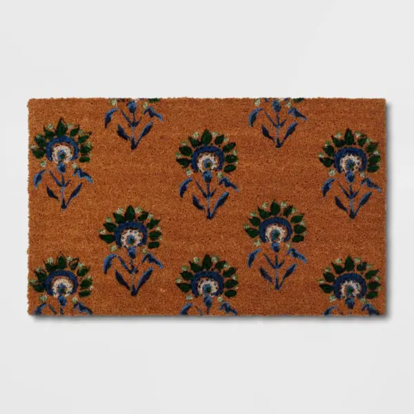 Door Mat Floral Blockprint - Threshold™