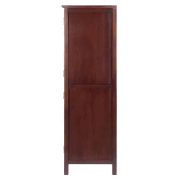 Brooke Cupboard with 1 Glass Door and 1 Cabinet Walnut - Winsome