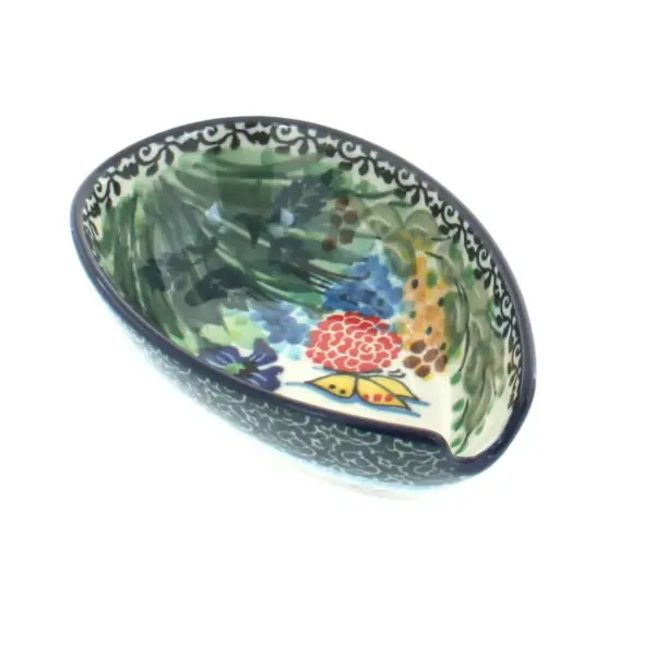 Blue Rose Polish Pottery Teresa Small Spoon Rest