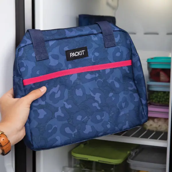 Packit Freezable Hampton Lunch Bag - Heather Leopard Navy