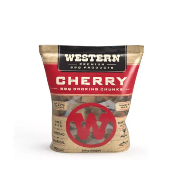 Western BBQ Smoking Barbecue Pellet Wood Grill Cooking Chip Chunks, Cherry (2-Pack)