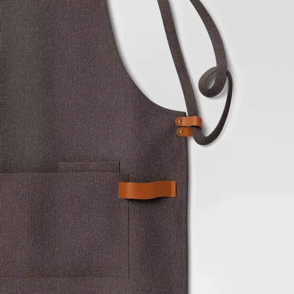 Full Apron Waxed Canvas with Leather Gray - Hilton Carter for Target