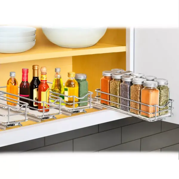 Lynk Professional Slide Out Spice Rack Upper Cabinet Organizer- 4" Wide