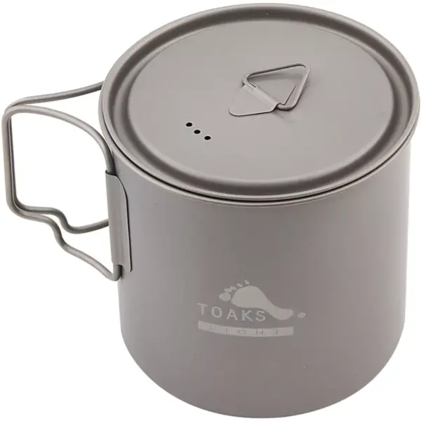 TOAKS Light Titanium 650ml Outdoor Camping Cook Pot POT-650-L