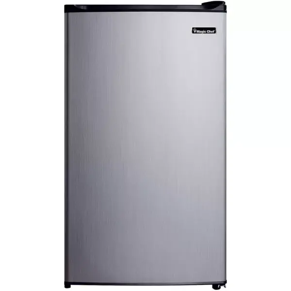 Magic Chef MCBR350S2 3.5 Cubic Feet Compact Mini Refrigerator & Freezer with Adjustable Temperature Control, Silver