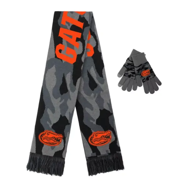 NCAA Florida Gators Knit Black Camo Glove & Scarf Set - 2pc