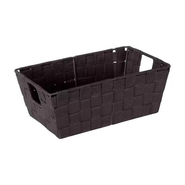 Simplify Small 6.5" Woven Strap Storage Bin Brown