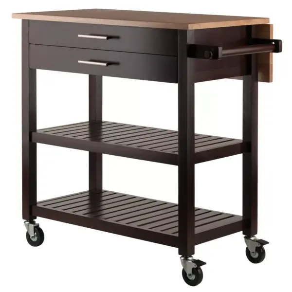 Langdon Kitchen Cart Cappuccino - Winsome