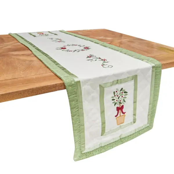 C&F Home 14" x 51" Christmas Topiary Runner