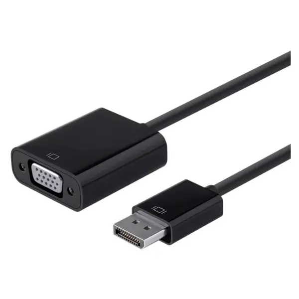 Monoprice DisplayPort 1.2a to VGA Active Adapter - Black, For HDTV, Projector, Computer, Monitor Desktop, Laptop, PC