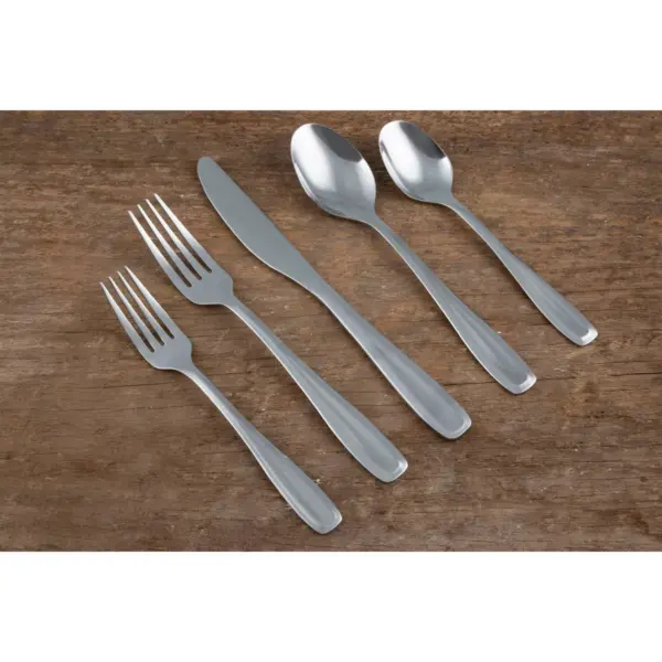 41pc Stainless Steel Waylen Mirror Silverware Set with Holder - Cambridge Silversmiths