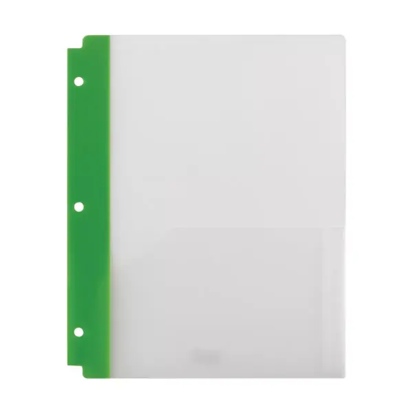 Staples 2 Pocket Poly Folder Frosted Green 920380