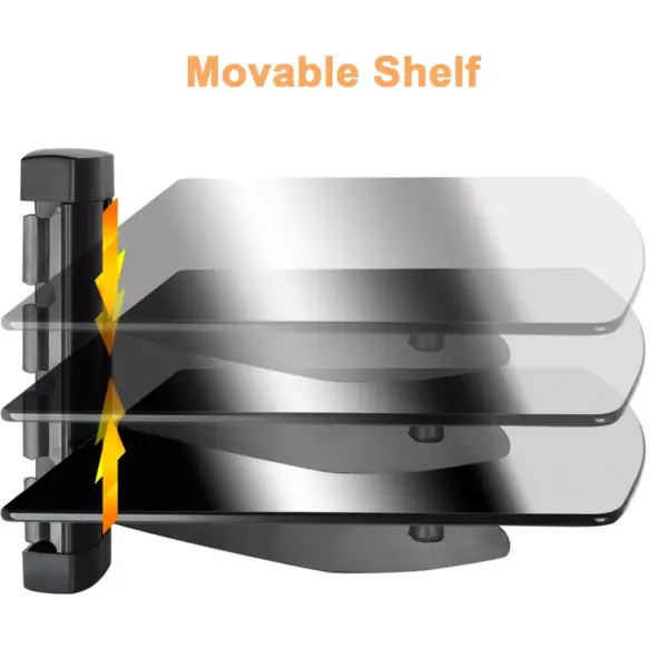 MegaMounts Tempered Glass Single Stud 22 Pound Shelf Wall Mount