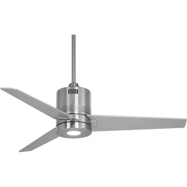 44" Casa Vieja Modern Industrial Ceiling Fan with Light LED Remote Control Brushed Nickel for Living Room Kitchen Bedroom Dining