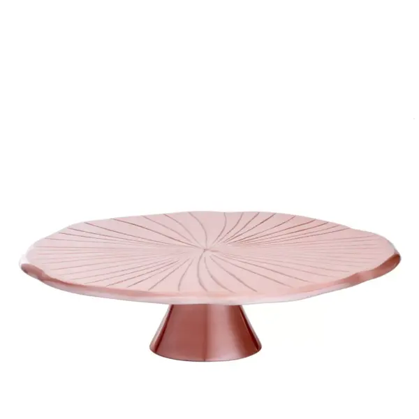 Old Dutch 12.5" Metal Lily Pad Cake Stand Rose Gold