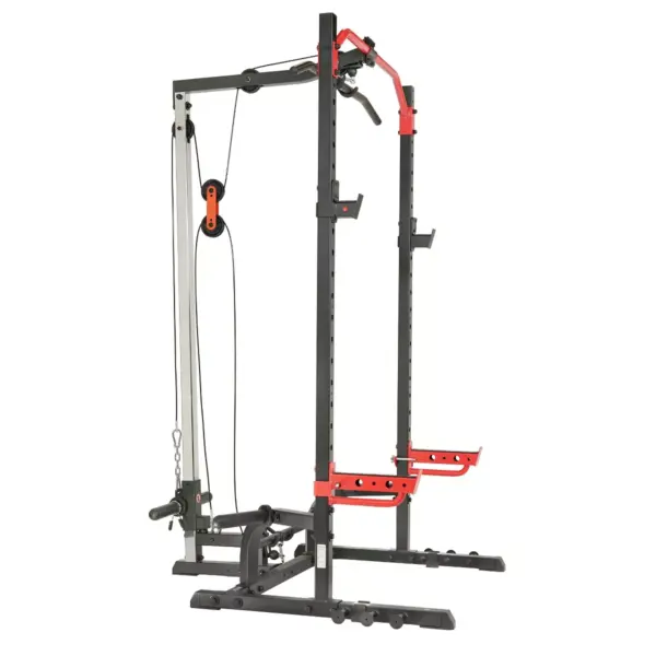 Sunny Health & Fitness Lat Pull Down Attachment Pulley System for Power Racks