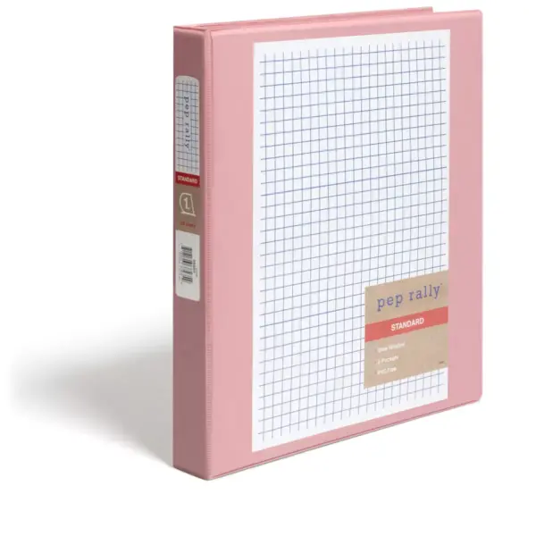 Pep Rally Standard 1" 3-Ring View Binders, Coral 58660