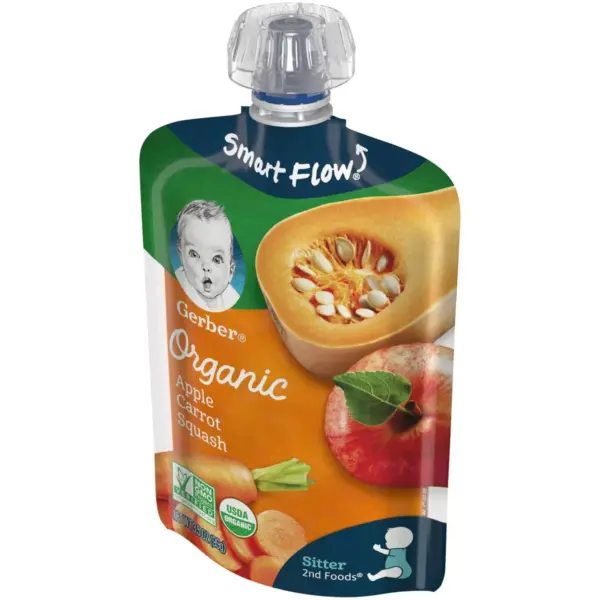 Gerber Sitter 2nd Foods Organic Apple Carrot & Squash Baby Food Pouch - 3.5oz