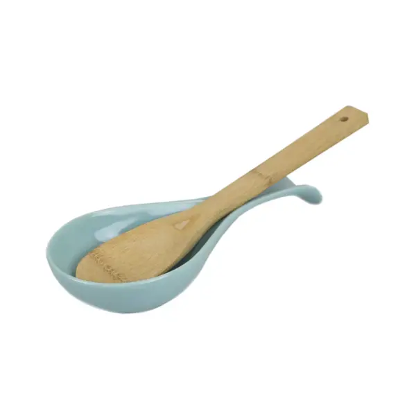 Home Basics Ceramic Spoon Rest, Turquoise