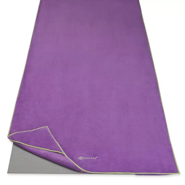 Gaiam Stay Put Yoga Towel in Purple