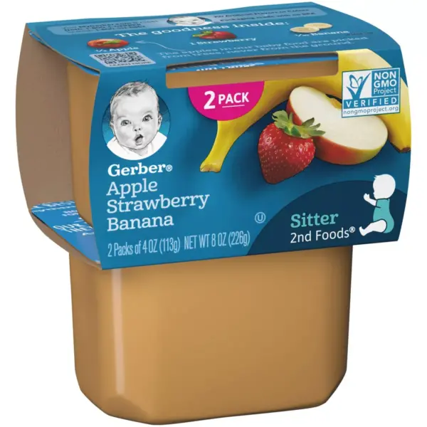 Gerber Sitter 2nd Foods Apple Strawberry Banana Baby Meals - 2ct/4oz Each