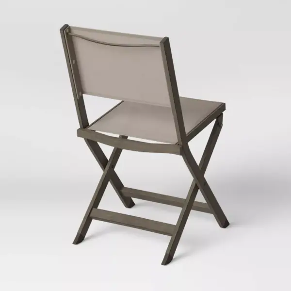 Weathered Teak Folding Patio Bistro Chair - Threshold™