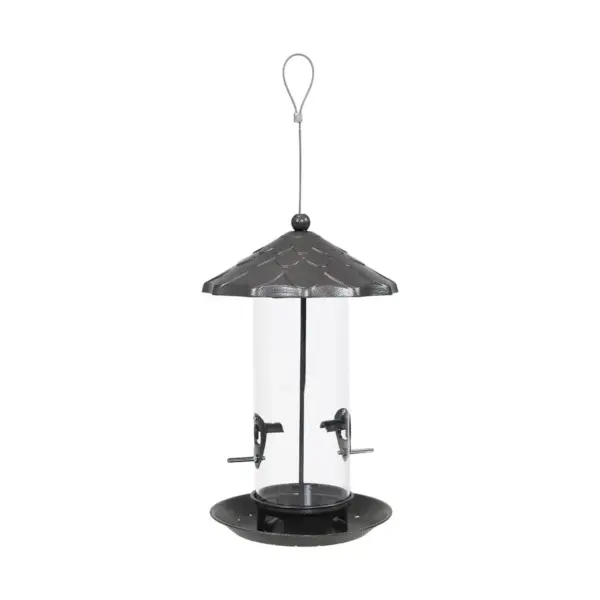 Sunnydaze Decor Wild Bird Seed Feeder with Acorn Style Roof - Gray - 13"