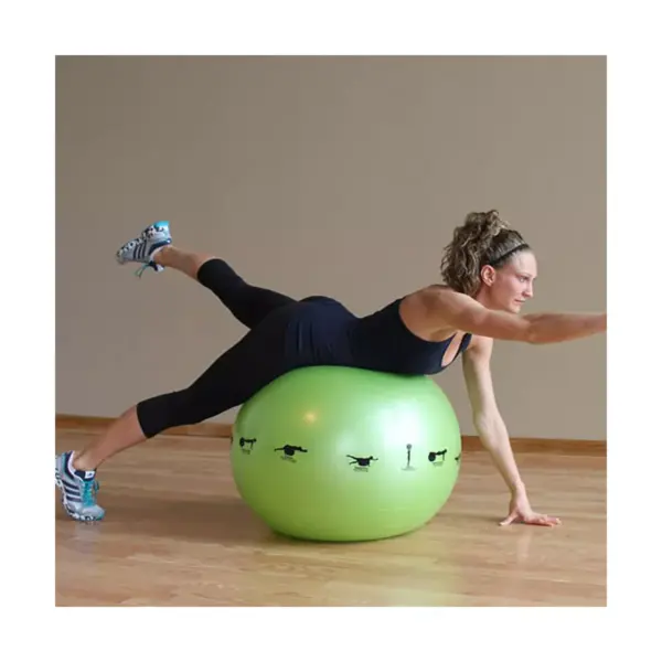 Prism Fitness 65cm Smart Self-Guided Fitness Stability Exercise Ball for Yoga, Pilates, and Office Ball Chair, Yellow