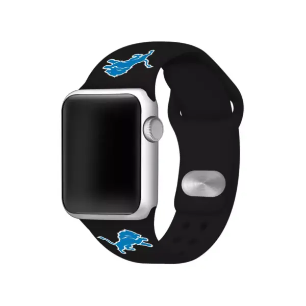 NFL Detroit Lions Apple Watch Compatible Silicone Band 38mm - Black