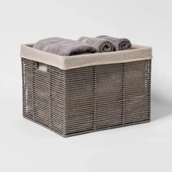 14.75 x13 x11" Large Lined Milk Crate Gray - Threshold™