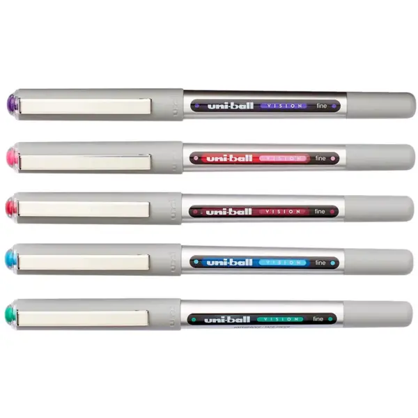 uni-ball Vision Stick Roller Ball Pens, 0.7 mm Fine Tip, Assorted Colors, set of 12