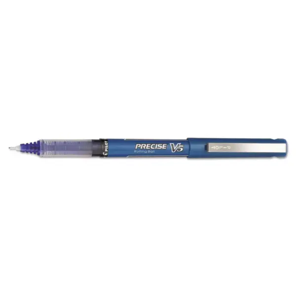 Pilot Precise V5 Roller Ball Stick Pen, Needle Point, 0.5mm Extra Fine - Blue Ink (12 Per Pack)