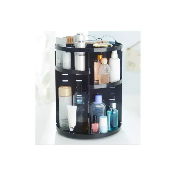 Basicwise Rotating Cosmetic Storage Tower, Makeup Organizer