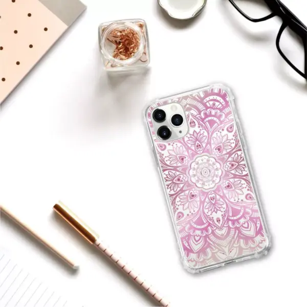 OTM Essentials Apple iPhone 11 Pro Clear Case - Mandala Heart Pink Purple