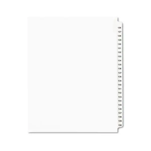 Avery-Style Legal Exhibit Side Tab Divider Title: 126-150 Letter White 01335