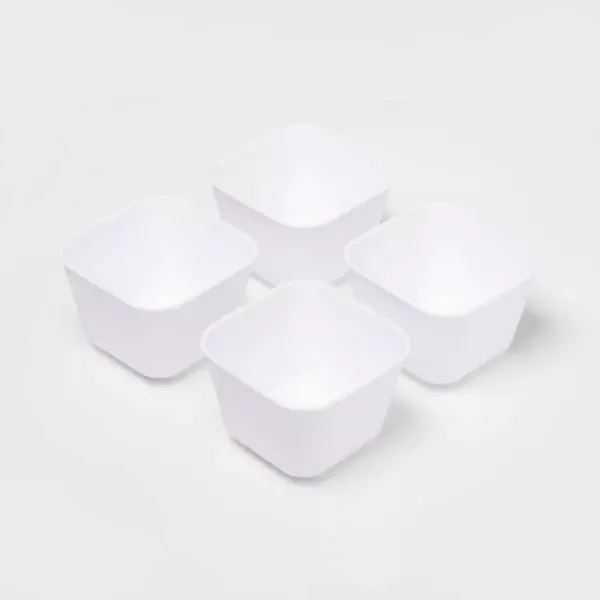 4pk Small Storage Trays White - Room Essentials™