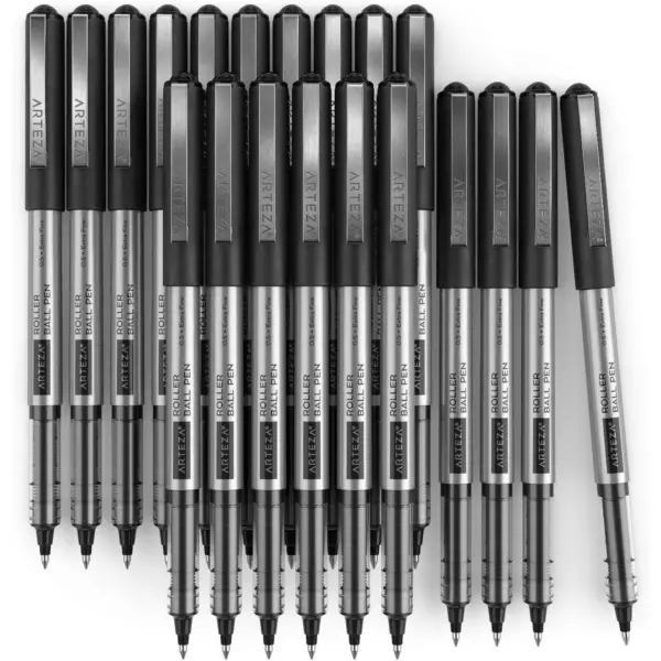 Arteza Roller Ball Pens, Black, Extra Fine 0.5 mm - 20 Pack (ARTZ-9216)