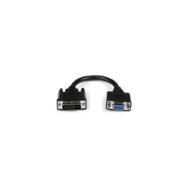 StarTech.com 8in DVI to VGA Cable Adapter - DVI-I Male to VGA Female - 8" DVI/VGA Video Cable for Video Device, PC, MAC